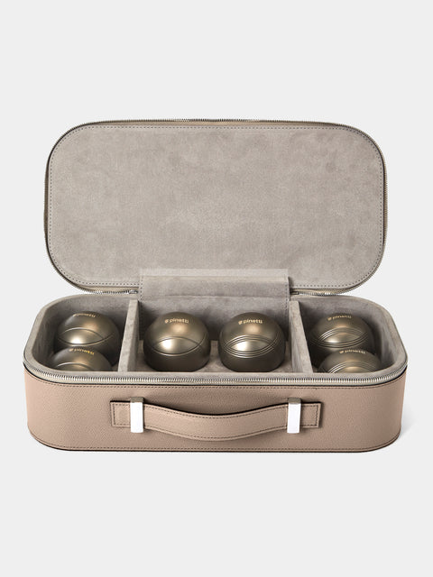 Pinetti - Leather Boules Set - Taupe - ABASK - 