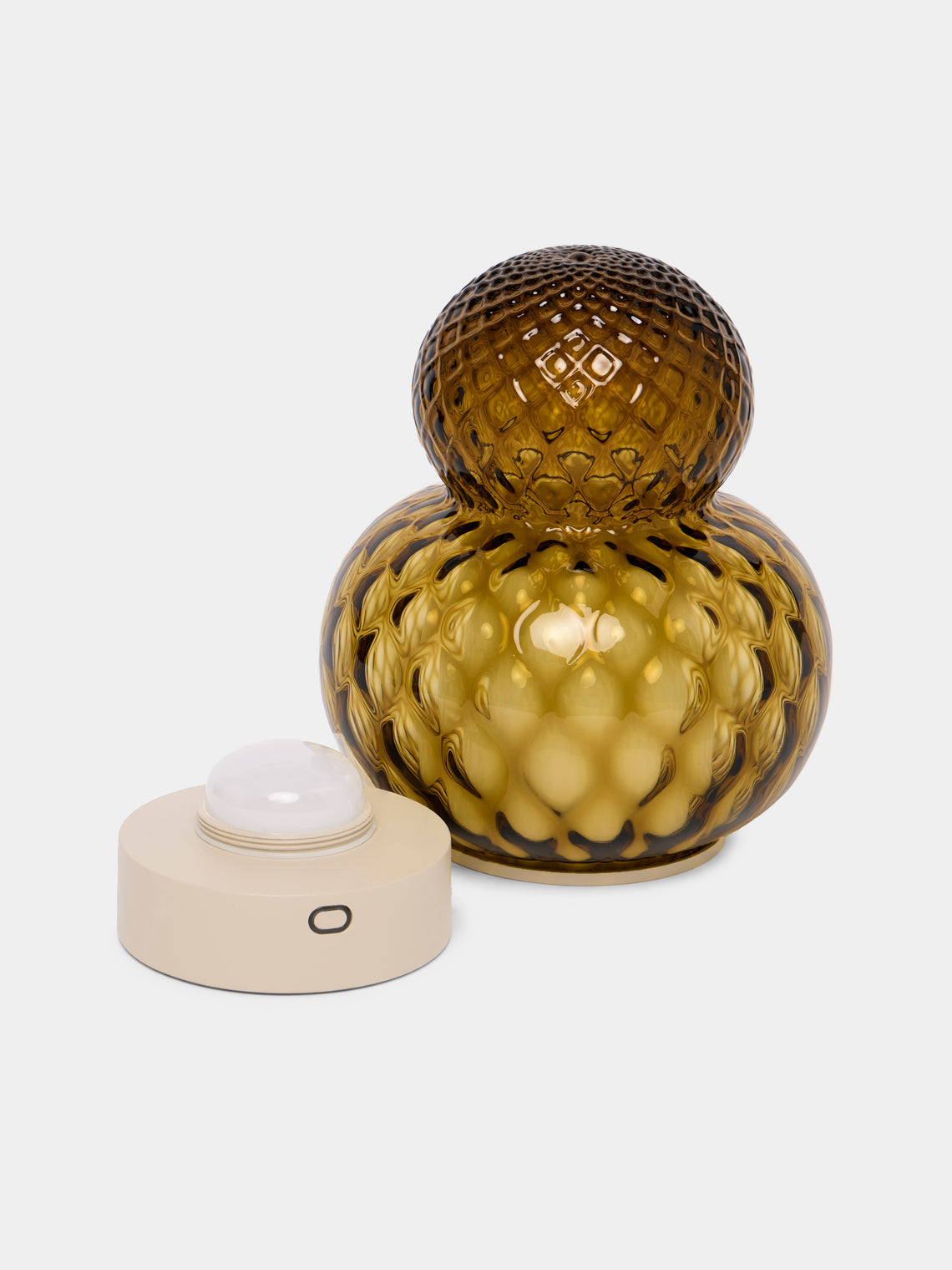NasonMoretti - Bibendum Hand-Blown Murano Glass Portable Table Light - Brown - ABASK