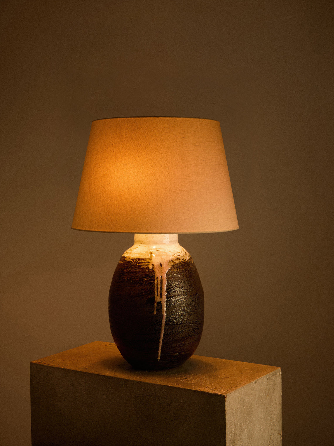Peter Speliopoulos Projects - Hand-Glazed Stoneware Table Lamp - Gray - ABASK