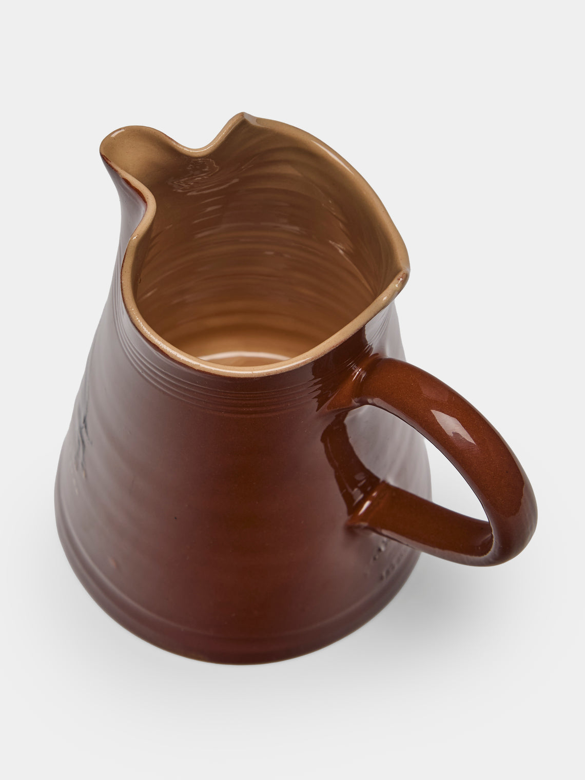 Poterie d’Évires - Boars Hand-Painted Ceramic Milk Jug - Light brown - ABASK