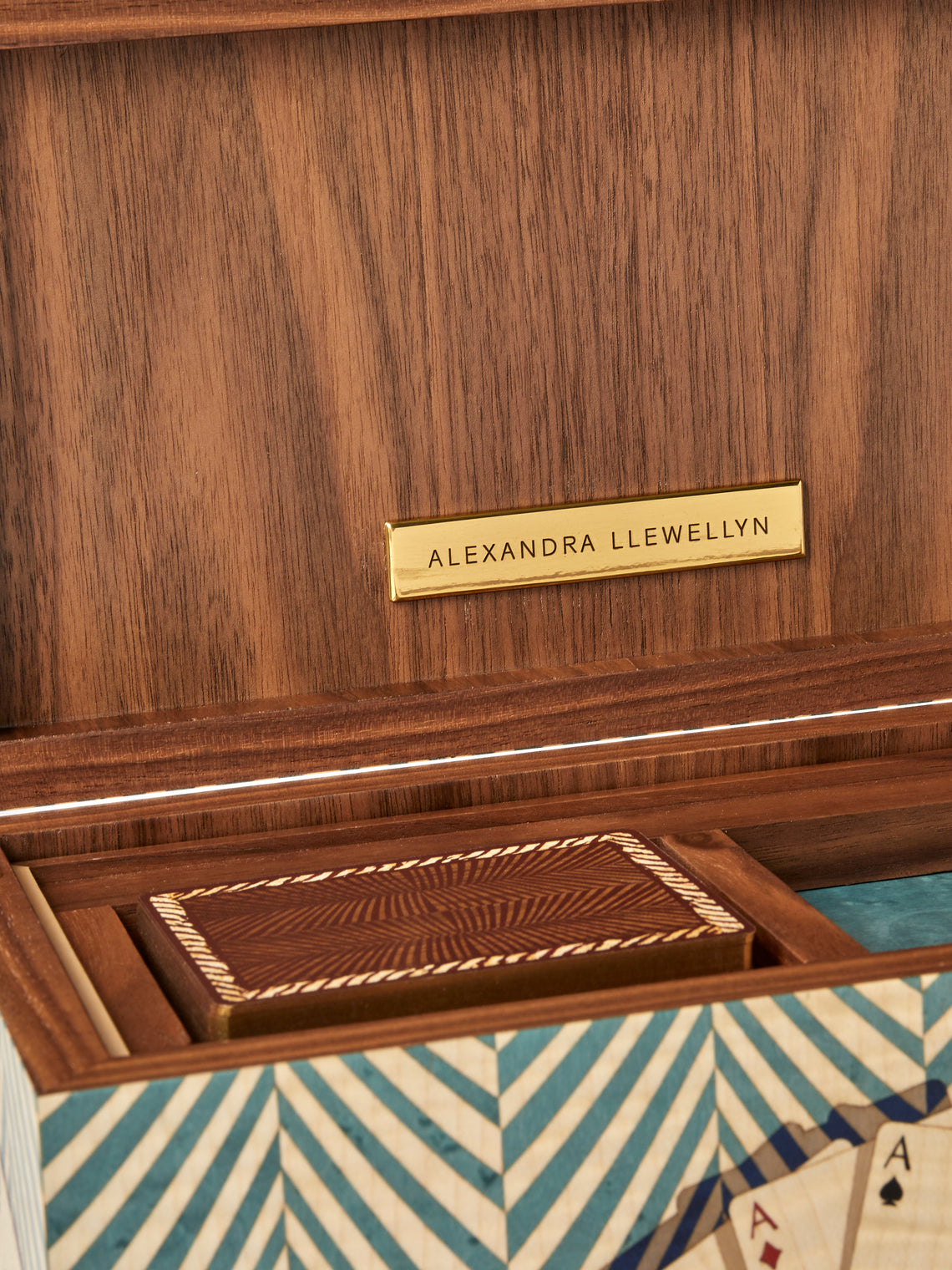 Alexandra Llewellyn - Turquoise Wood Playing Cards Set - Blue - ABASK