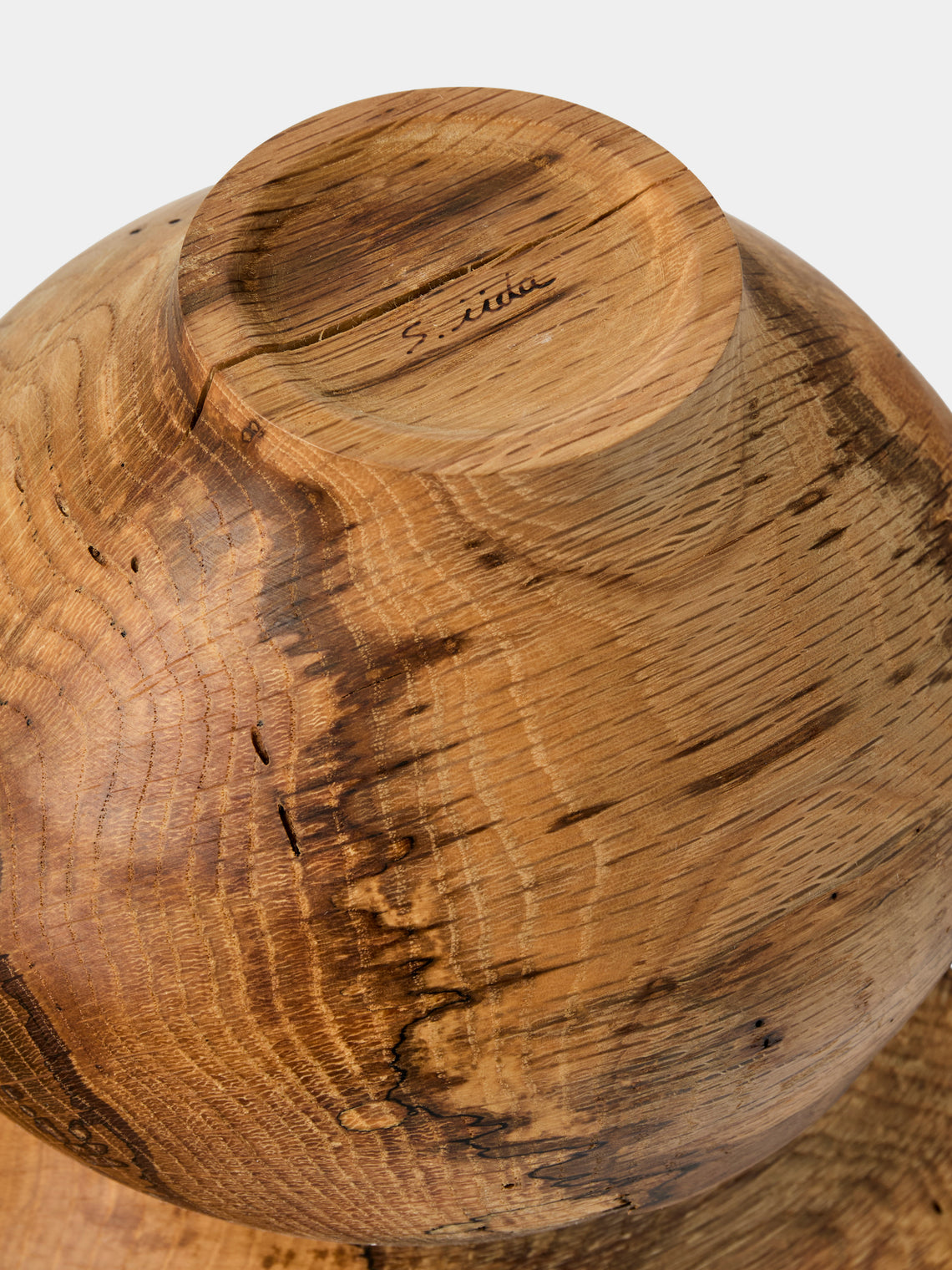 Iida Woodturning - Hand-Turned Ash Oil-Finish Vase (11.5in/29.5cm) - Brown - ABASK