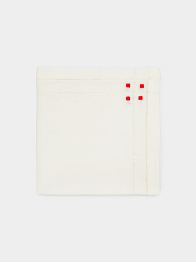Anut Cairo - Art Deco Hand-Embroidered Linen Napkins (Set of 4) -  - ABASK - 