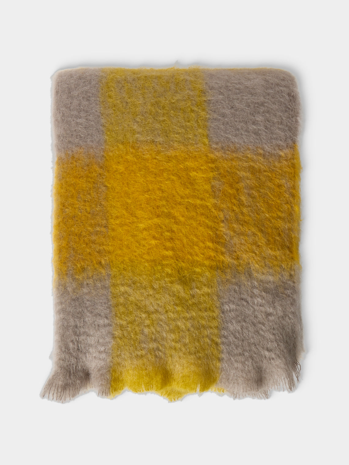 The Wren - Arbor Handwoven Mohair and Wool Throw (76.5in/1.95m) - Yellow - ABASK