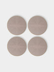 HestiaLiving - | Set of 4 | Prestige Faux Shagreen Coasters - Brown - ABASK - 