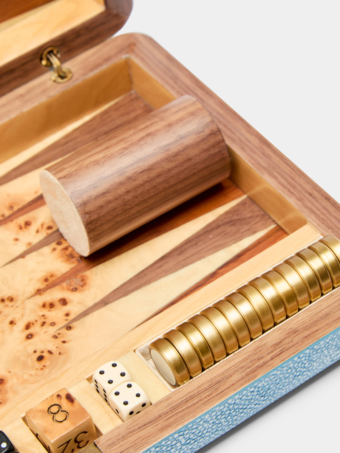 Faux Shagreen Travel Backgammon Set