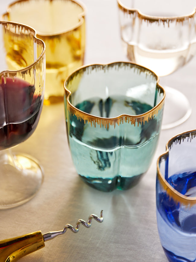 Pinto - Chance Hand-Blown Glass Tumblers (Set of 2) - Green - ABASK