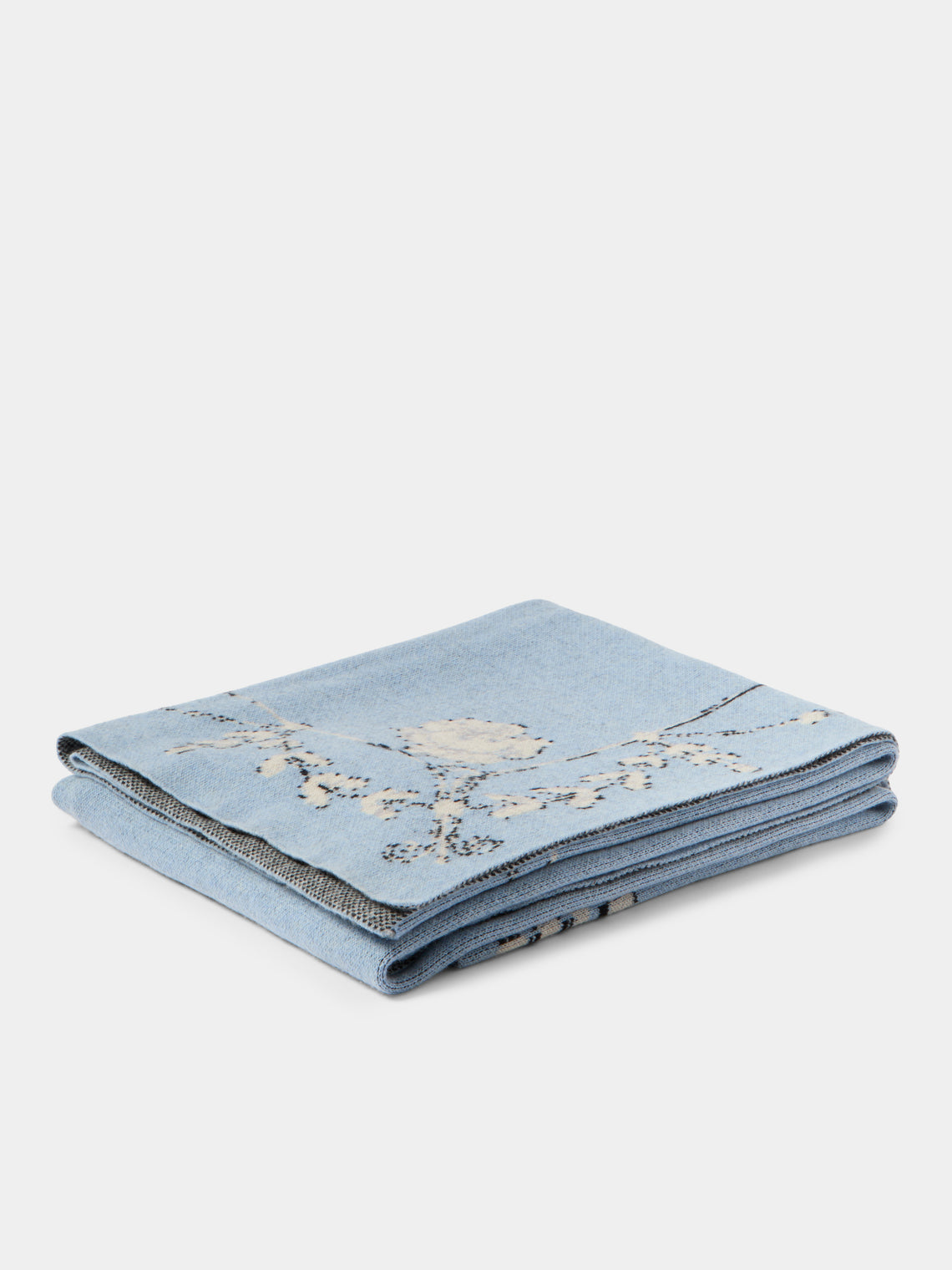 Saved NY - Peter Reed Pearls Cashmere Throw (71in/1.8m) - Blue - ABASK