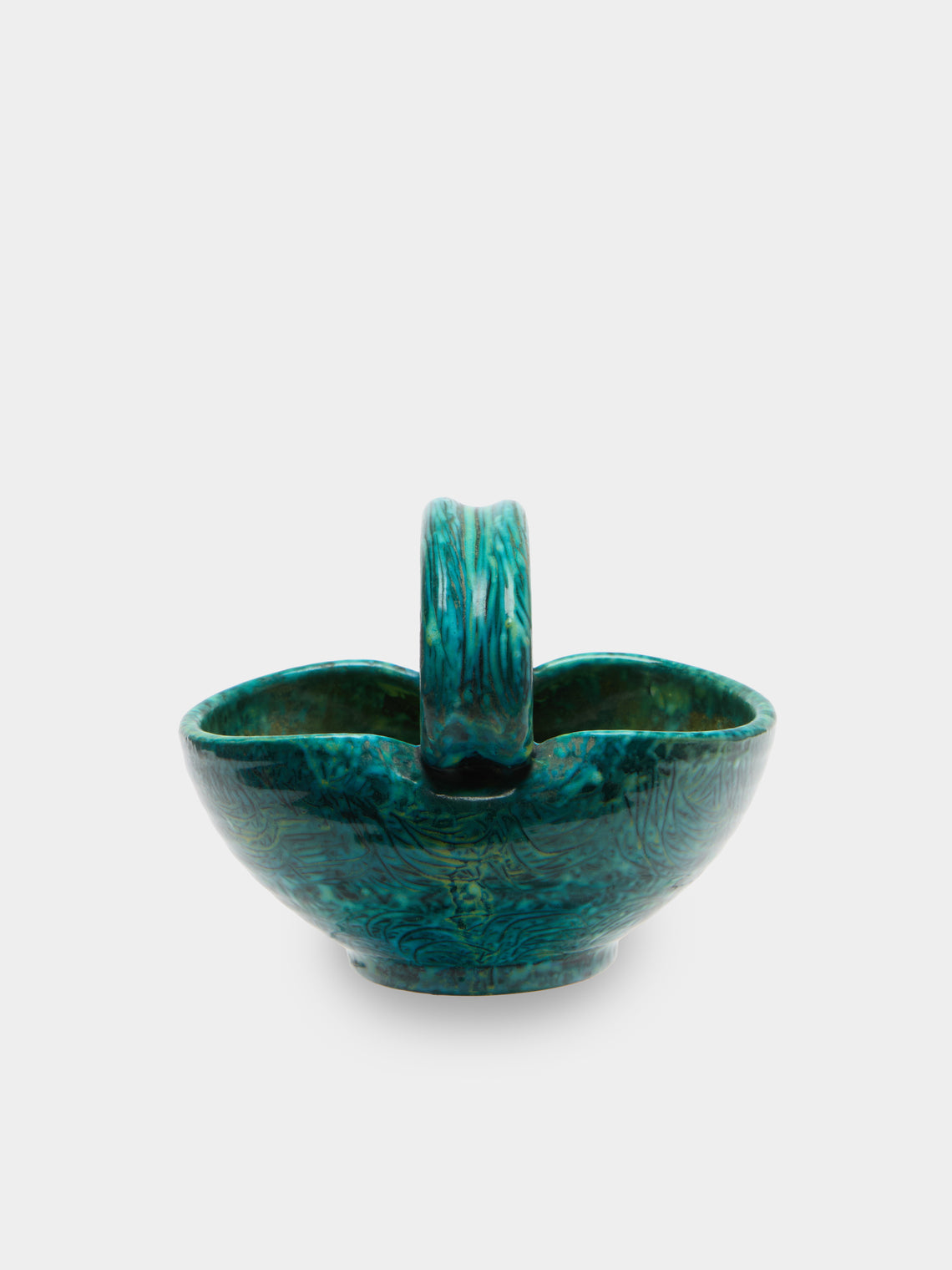Antique and Vintage - Mid-Century Accolay Ceramic Trinket Bowl - Green - ABASK