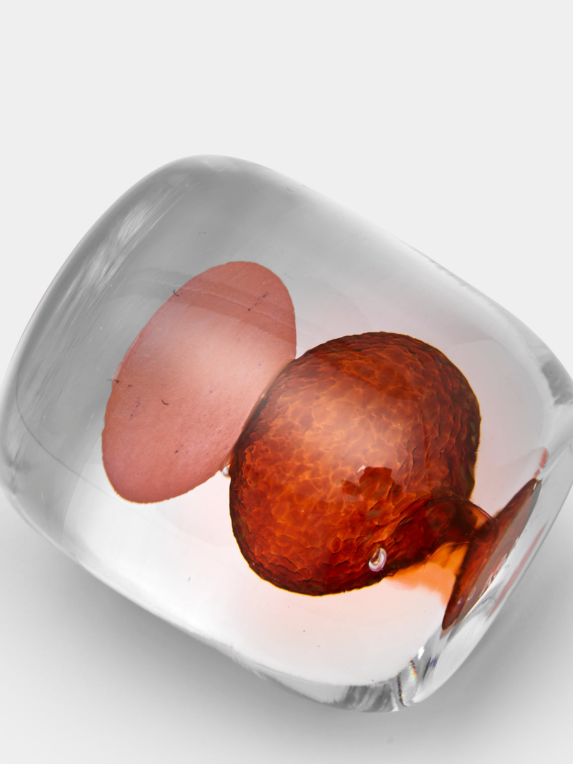 Gather - Hand-Blown Glass Paperweight - Pink - ABASK