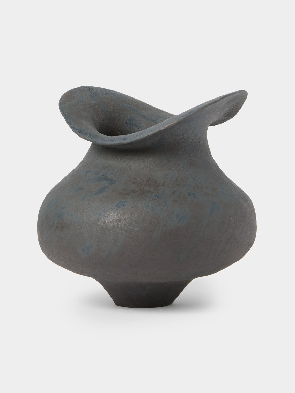 By Raffaella - Rita Hand-Coiled Stoneware Vase (8in/21cm) - Gray - ABASK