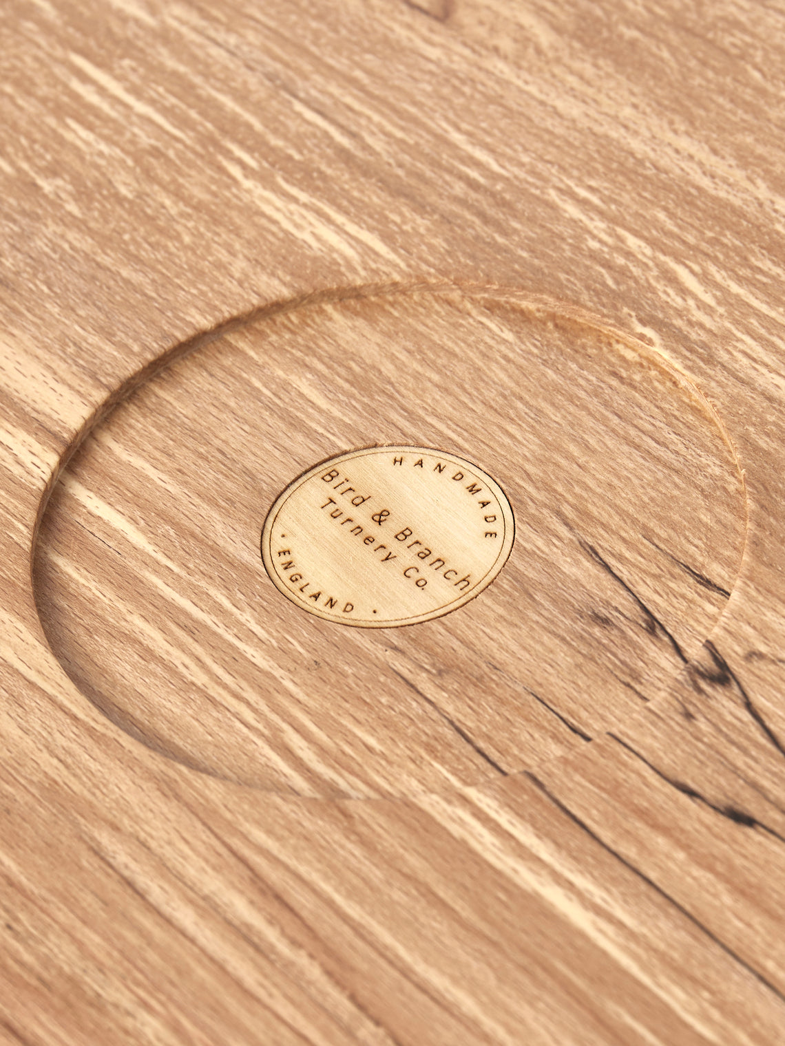 Bird & Branch - Spalted Beech Wood Service Tray (17.5in/44cm) - Natural - ABASK