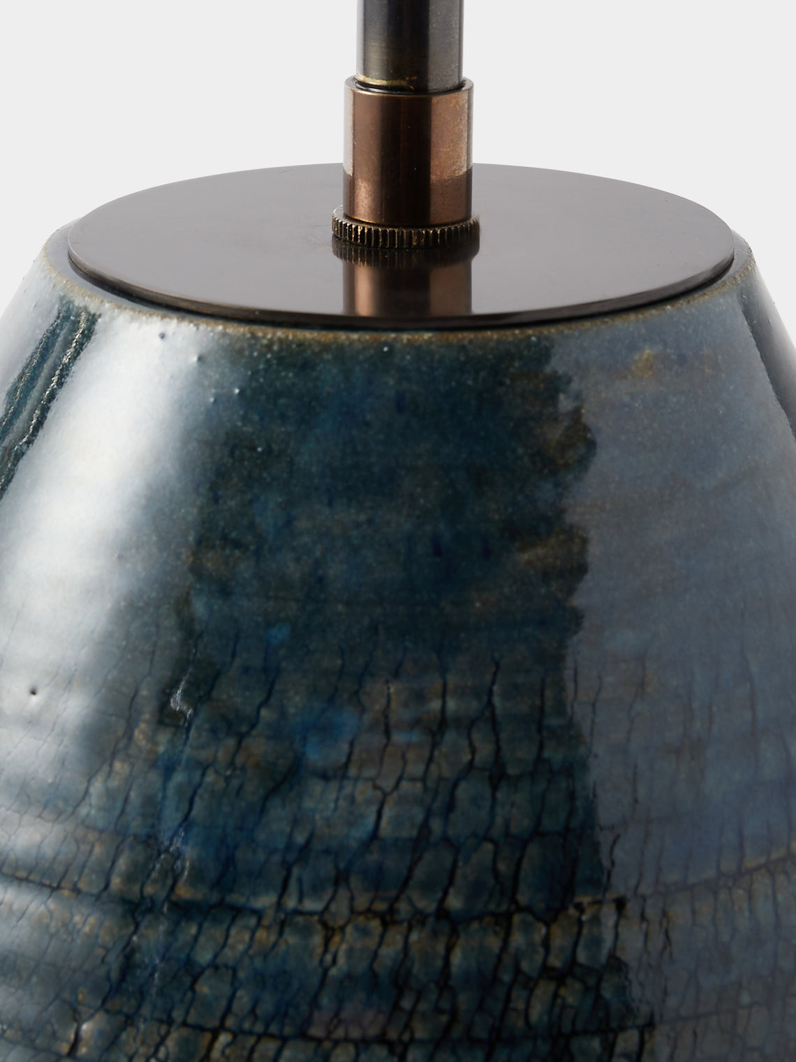 Peter Speliopoulos Projects - Hand-Glazed Stoneware Table Lamp - Blue - ABASK