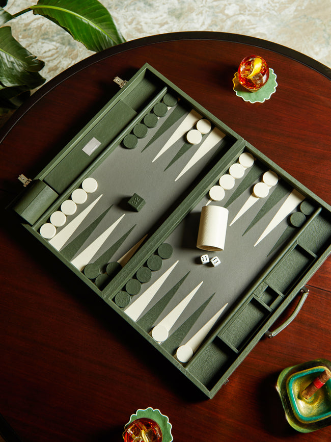 Linley - Mayfair Leather Backgammon Set - Green - ABASK