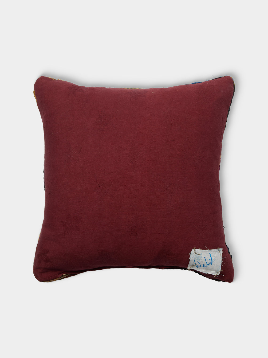 By Walid - 19th-Century Log Cabin Patchwork Damask Cushion (16.5in/42cm) - Multiple - ABASK