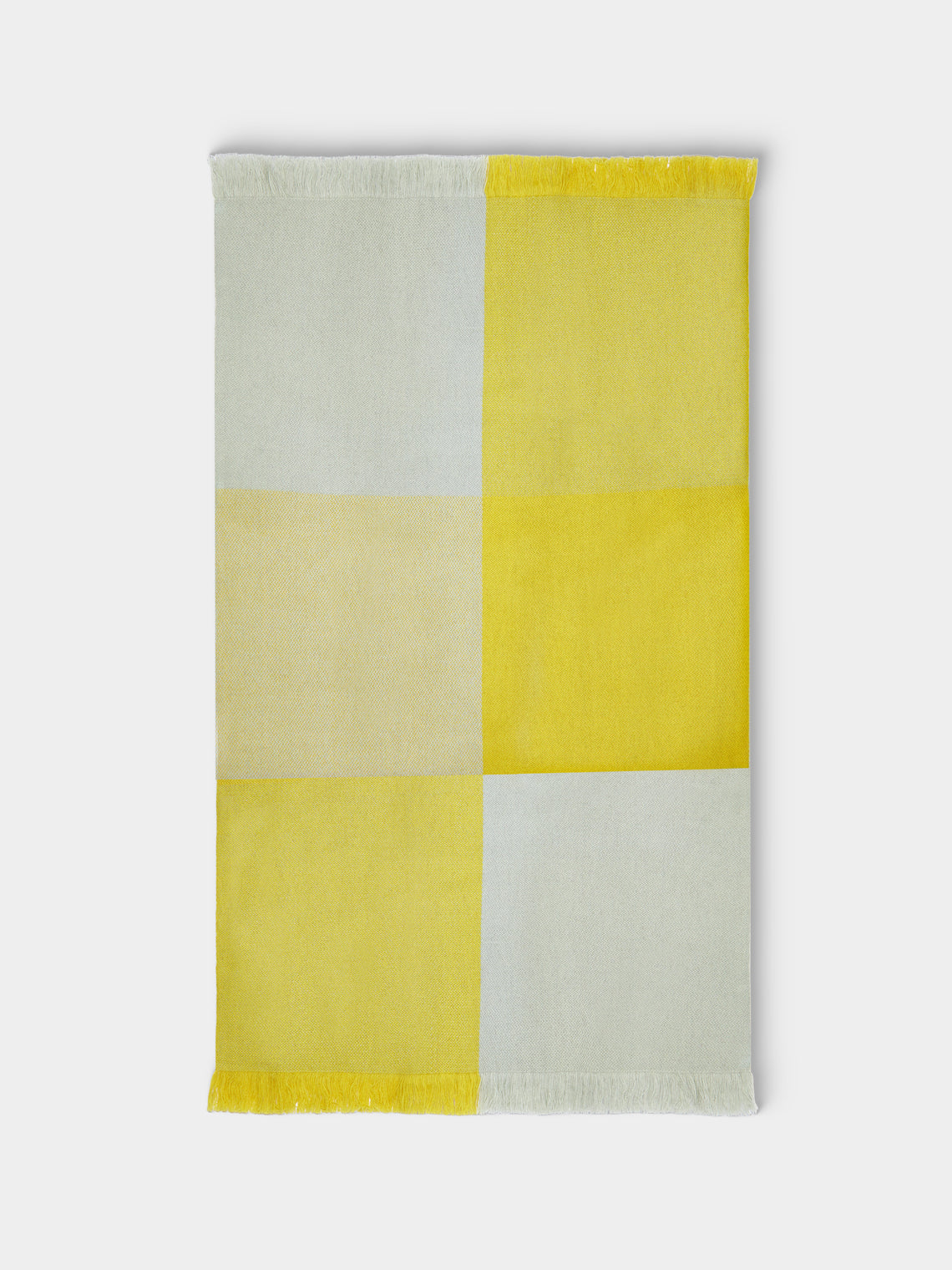Otherways - Vichy Plaid Handwoven Yak Blanket (79in/2m) - Yellow - ABASK - 