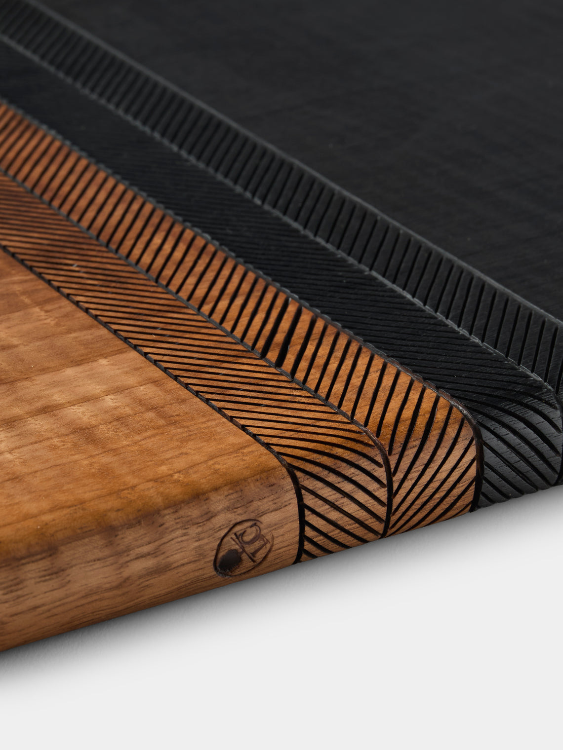 Lucas Castex - Hand-Carved Oak Serving Board - Black - ABASK