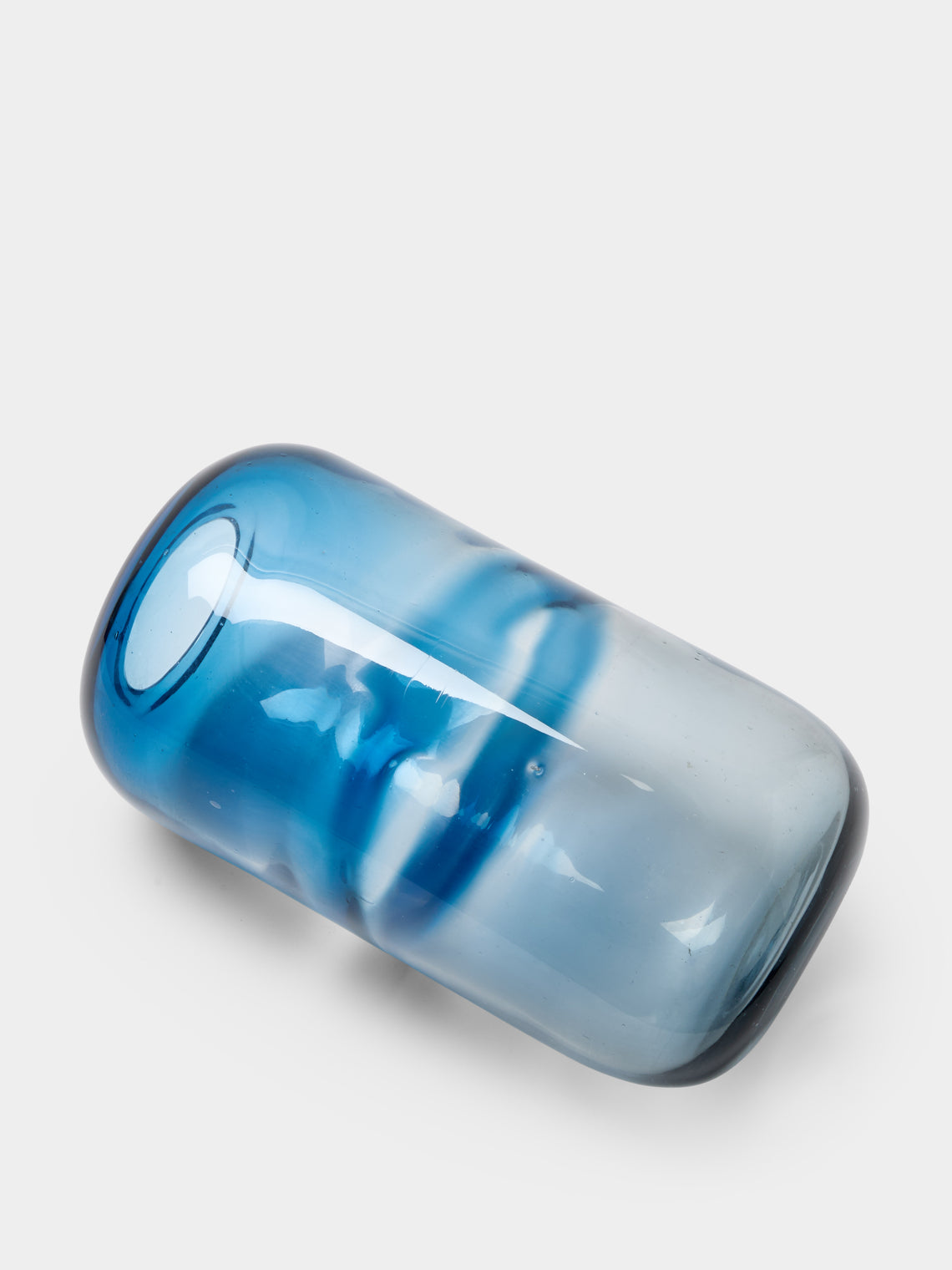 Antique and Vintage - 1980s Murano Glass Vase (13.5in/34cm) - Blue - ABASK
