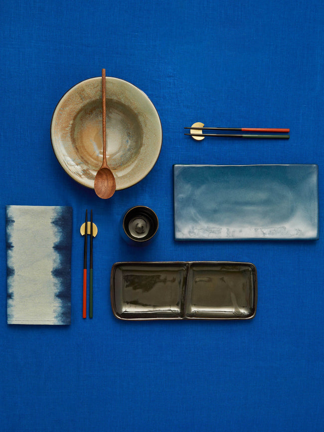 Madre Linen - Hand-Dyed Linen Contrast-Edge Tablecloth -  - ABASK