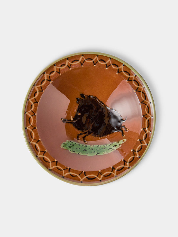 Poterie d’Évires - Animals Hand-Painted Ceramic Breakfast Bowls (Set of 4) - Light Brown - ABASK