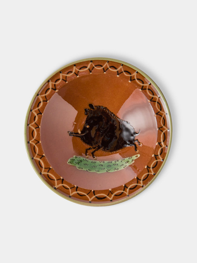 Poterie d’Évires - Animals Hand-Painted Ceramic Breakfast Bowls (Set of 4) - Light Brown - ABASK