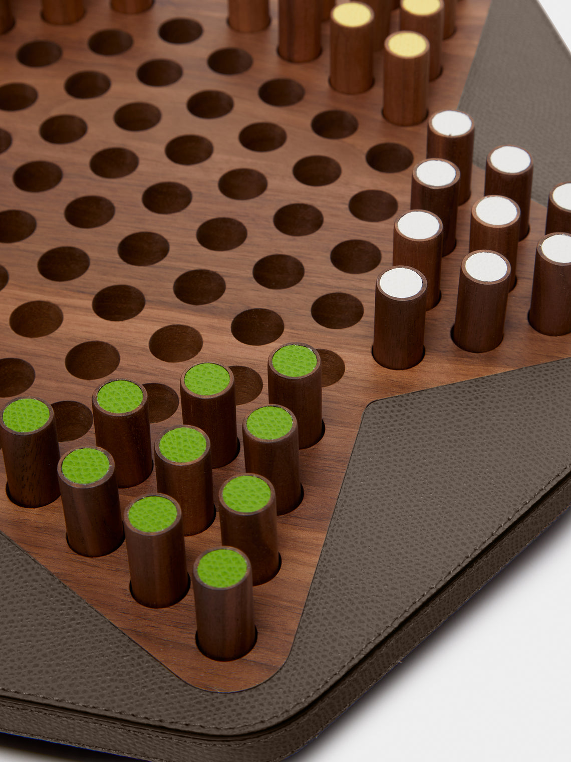 Giobagnara - Delos Leather and Marble Chinese Checkers Set - Red - ABASK