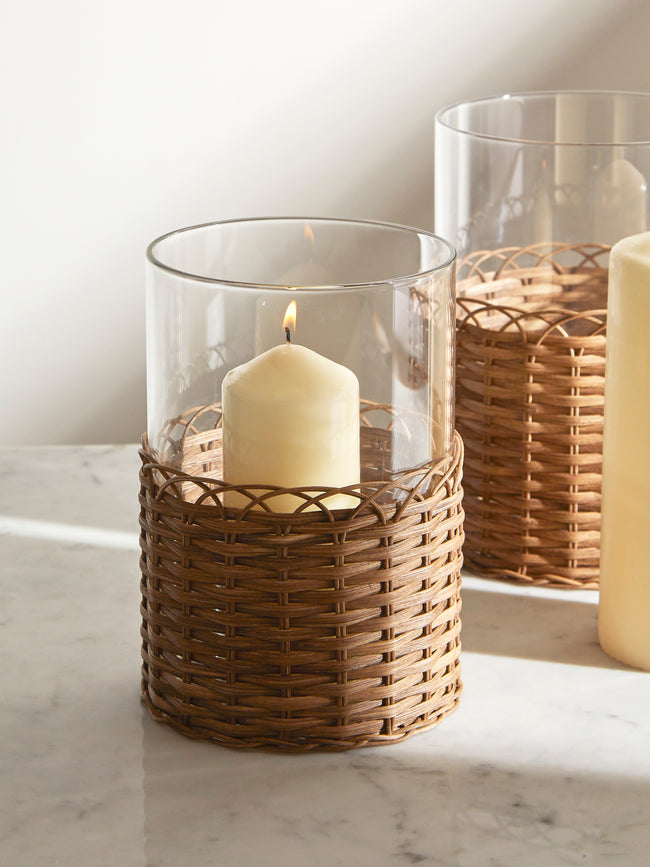 Pigment France - Wideville Rattan Small Candle Holder - Brown - ABASK