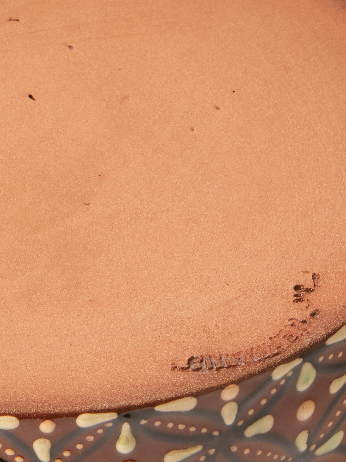 Poterie d’Évires - Geometric Hand-Painted Ceramic Utensil Pot - Light Brown - ABASK