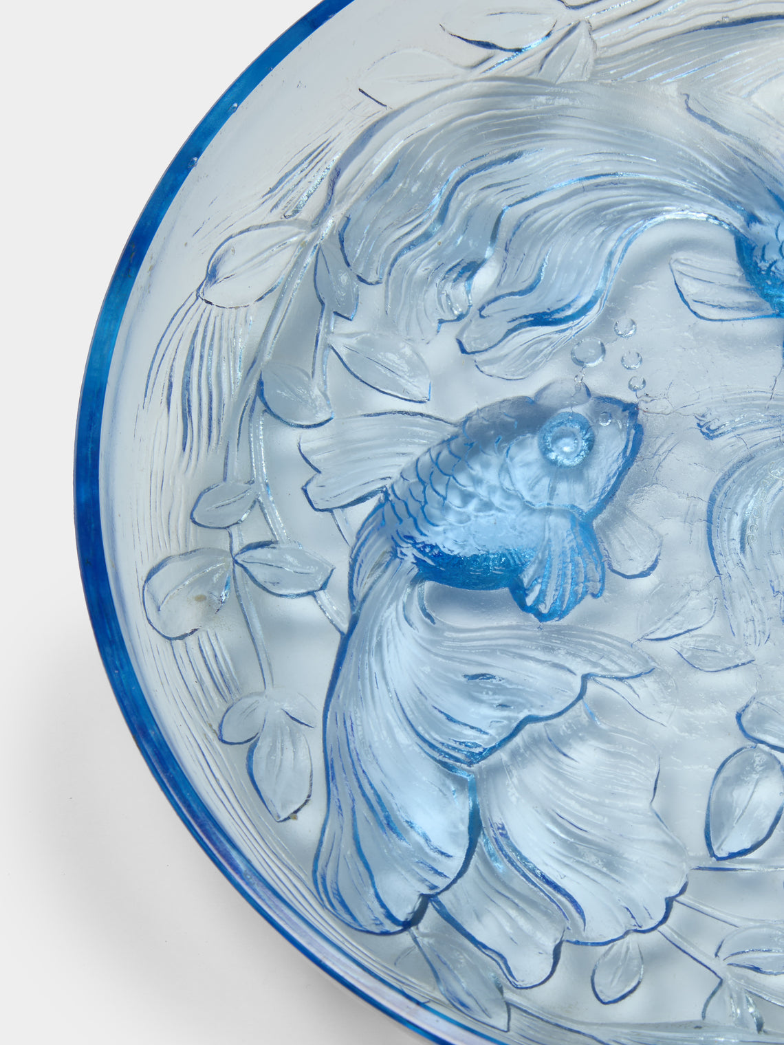 Antique and Vintage - 1930s Verlys Crystal Platter - Blue - ABASK