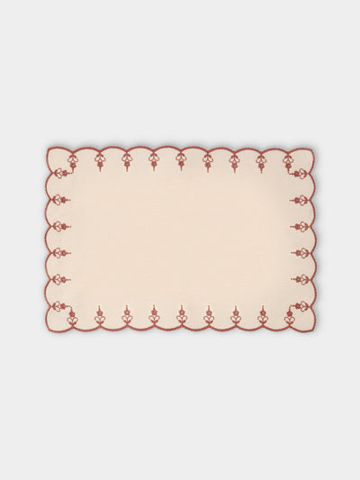 Borgo delle Tovaglie - Carlotta Embroiderd Linen Placemats (Set of 4) - Ivory - ABASK - 