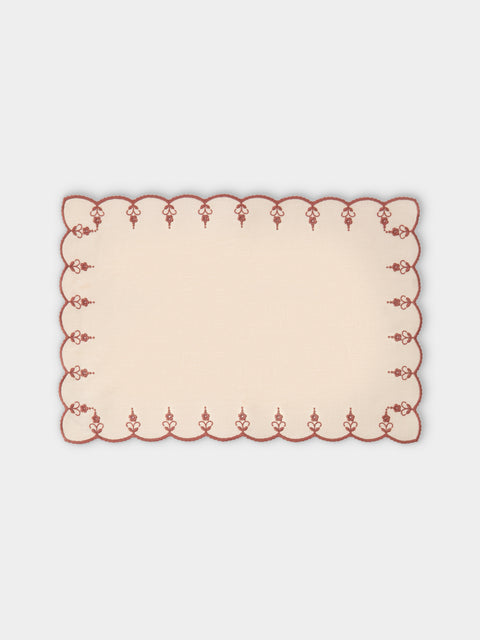 Borgo delle Tovaglie - Carlotta Embroiderd Linen Placemats (Set of 4) - Ivory - ABASK - 