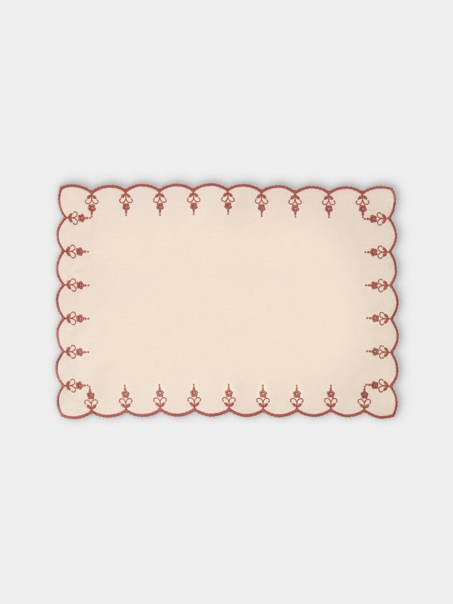 Borgo delle Tovaglie - Carlotta Embroiderd Linen Placemats (Set of 4) - Ivory - ABASK - 