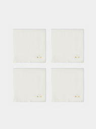 Anut Cairo - Starry Hand-Embroidered Linen Napkins (Set of 4) - White - ABASK