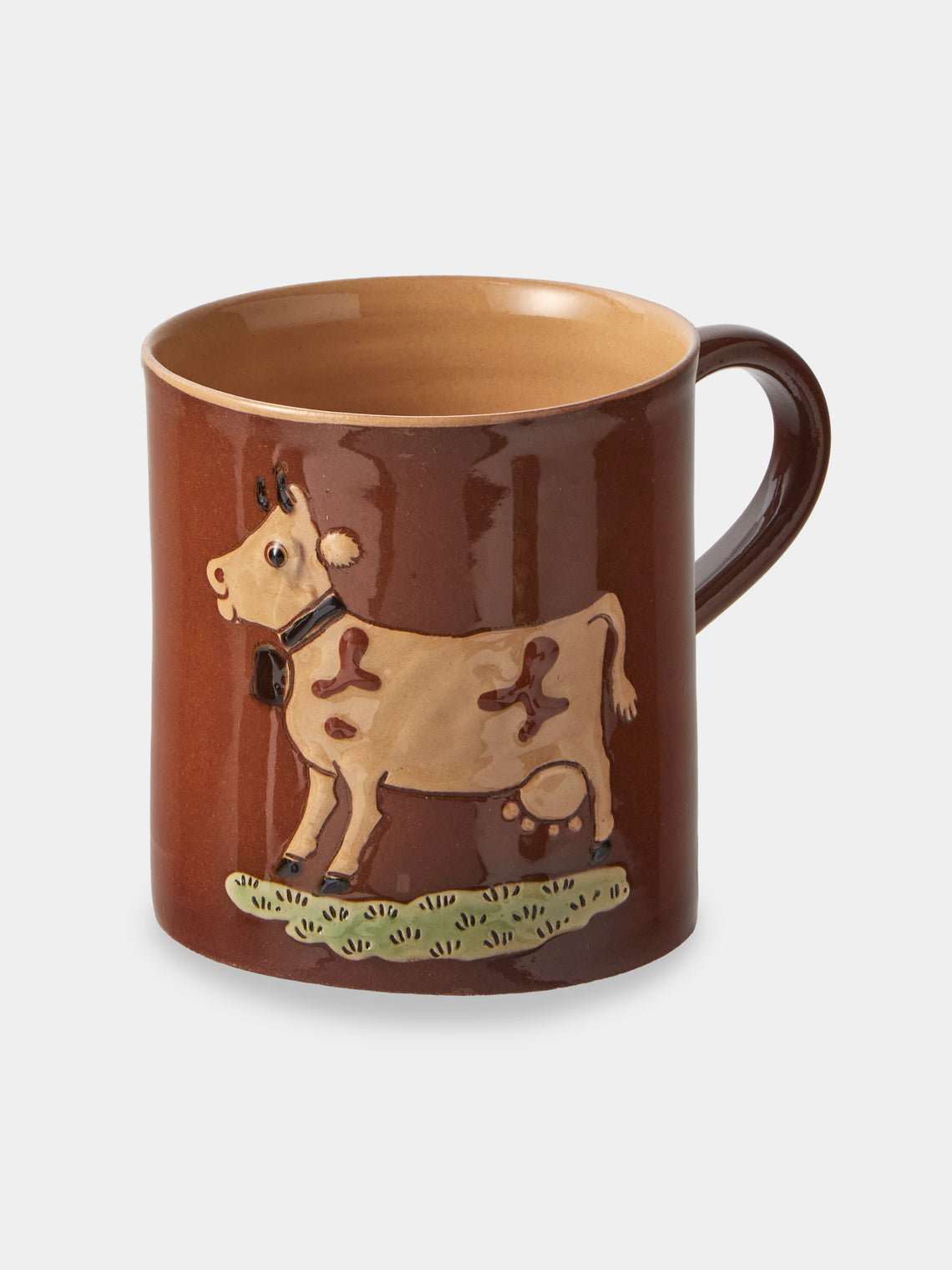Poterie d’Évires - Animals Hand-Painted Ceramic Mugs (Set of 4) - Light Brown - ABASK