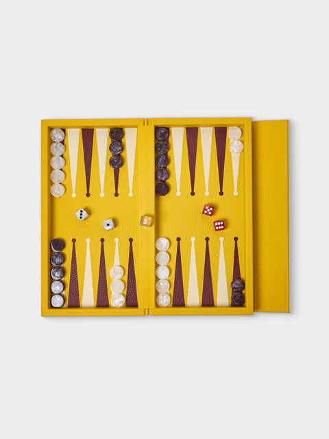 Belotier - Leather Booklet Backgammon Set - Yellow - ABASK - 