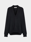 Arch4 - Oona Baby Goat Cashmere V-Neck Sweater | Size: S - Black - ABASK - 