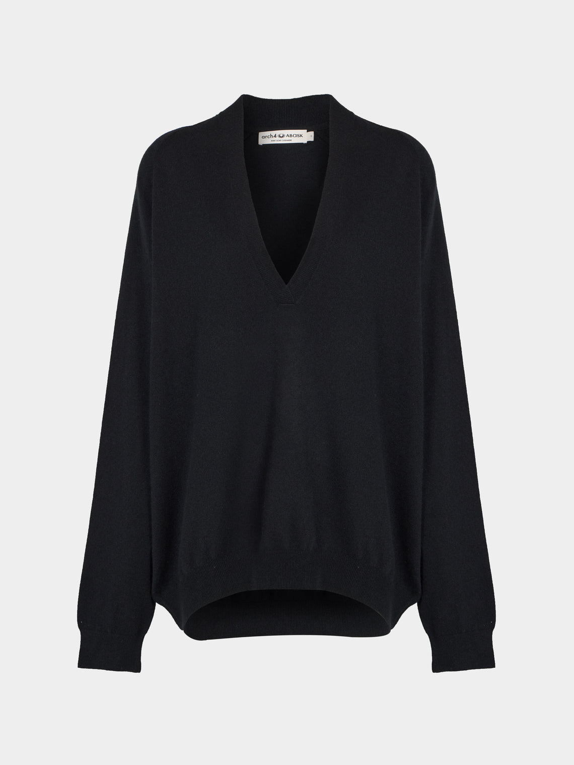 Arch4 - Oona Baby Goat Cashmere V-Neck Sweater | Size: S - Black - ABASK - 
