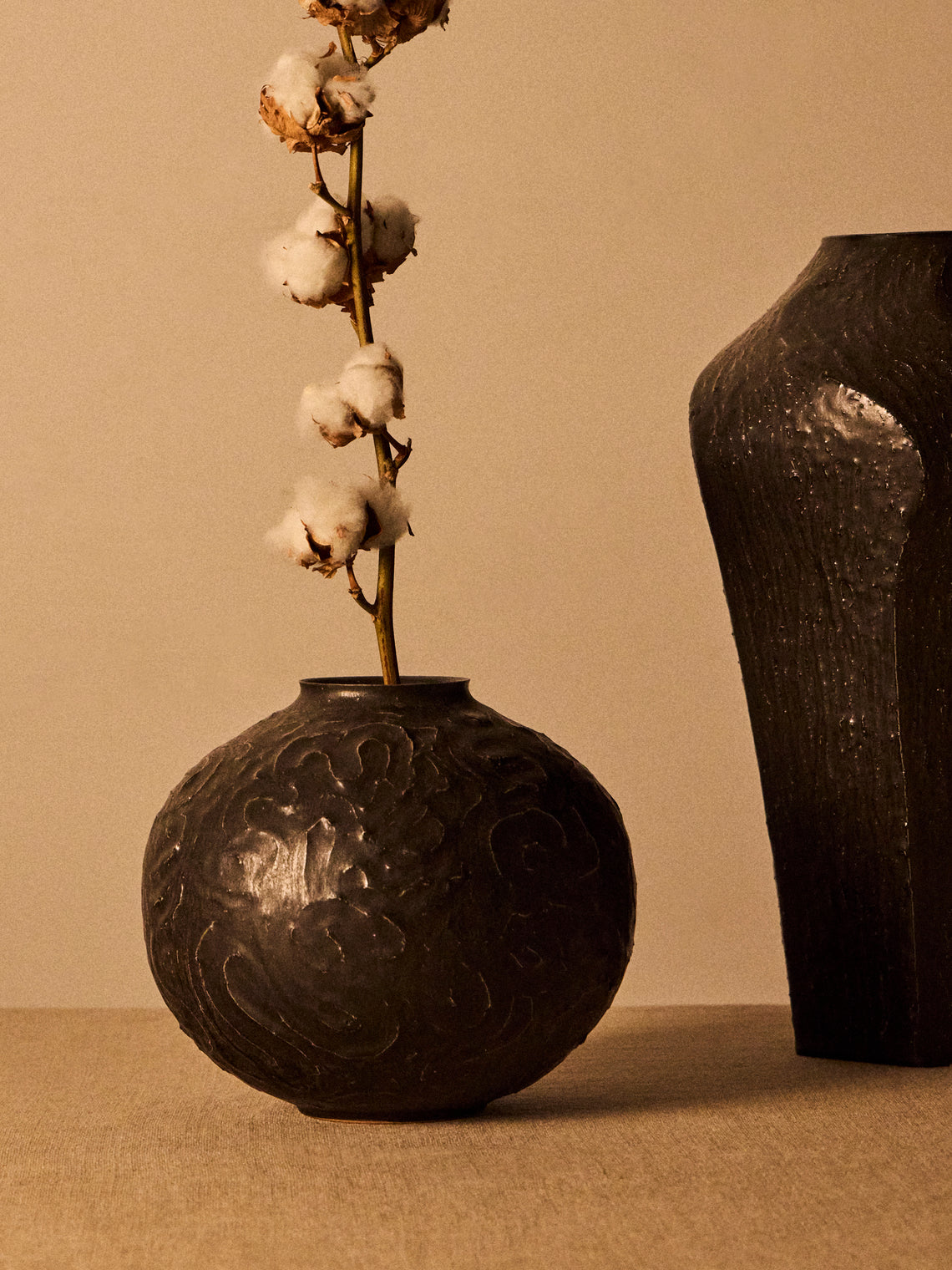 Lee Song-am - Hand-Thrown Stoneware Vase (8.5in/22cm) - Black - ABASK