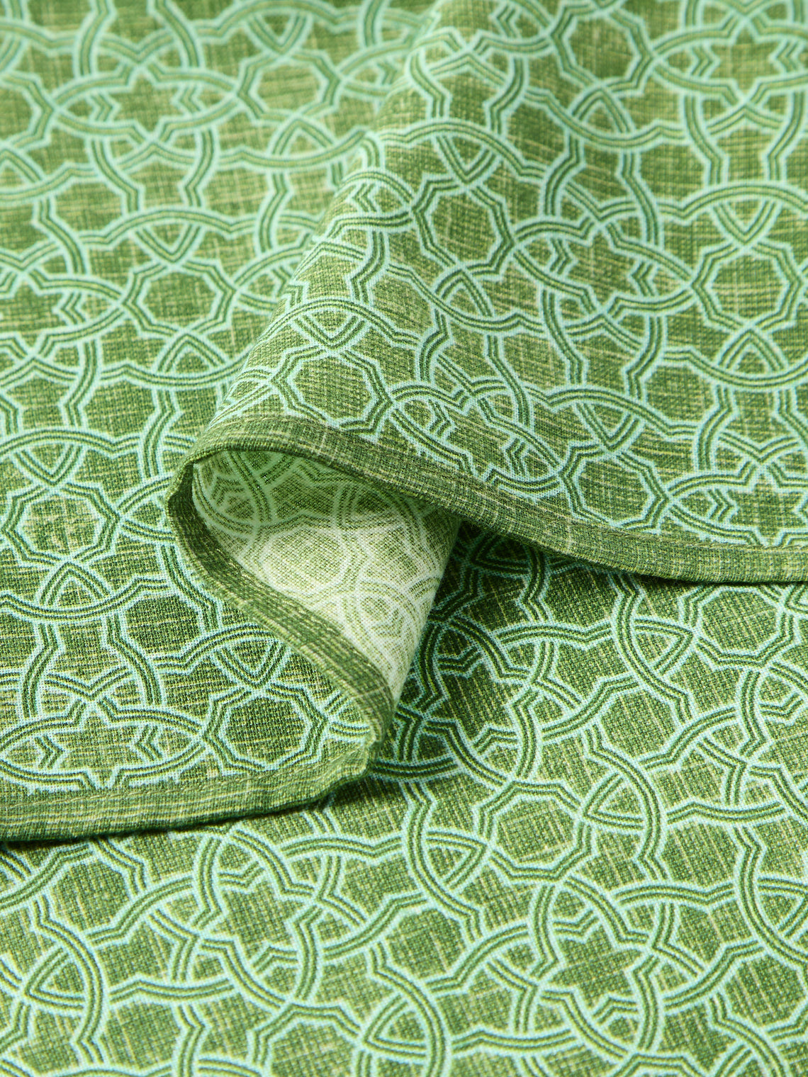 D'Ascoli - | Set of 4 | Baza Printed Linen Napkins - Green - ABASK
