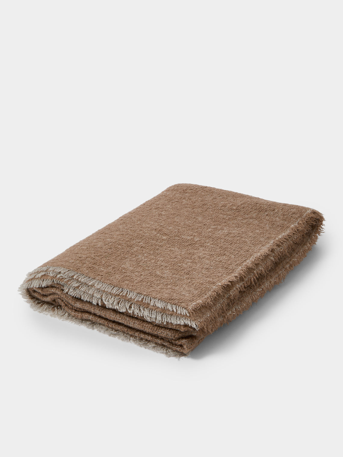 Alonpi - Peaks Cashmere and Silk Throw (78.5in/2m) - Brown - ABASK