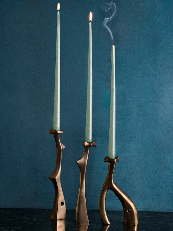 Shaha Raphael - Coven 02 Hand-Cast Brass Candle Holder - Brown - ABASK
