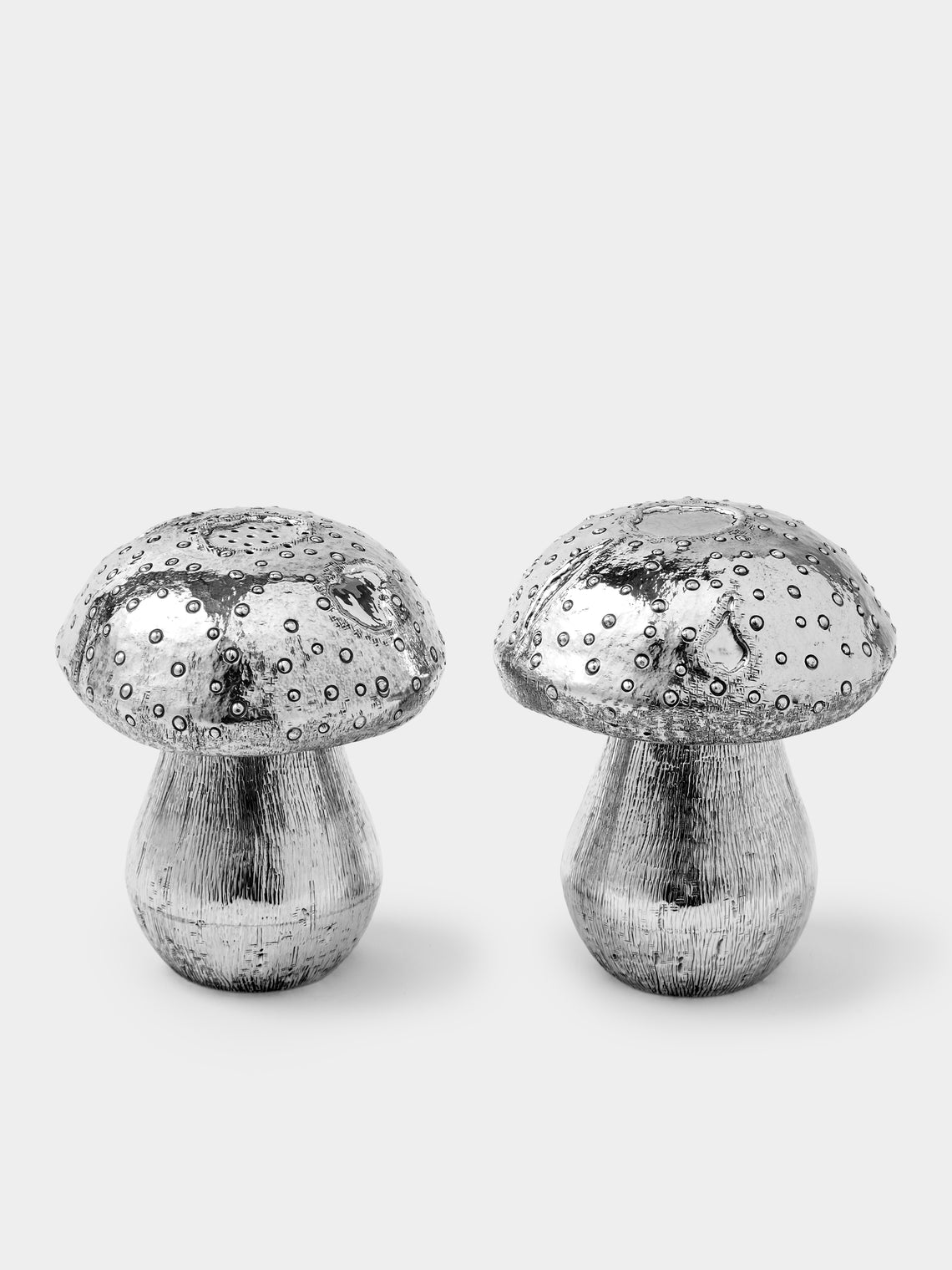 Milanese Silver - Mushroom Sterling Silver Salt and Pepper Shakers (Set of 2) - Silver - ABASK - 