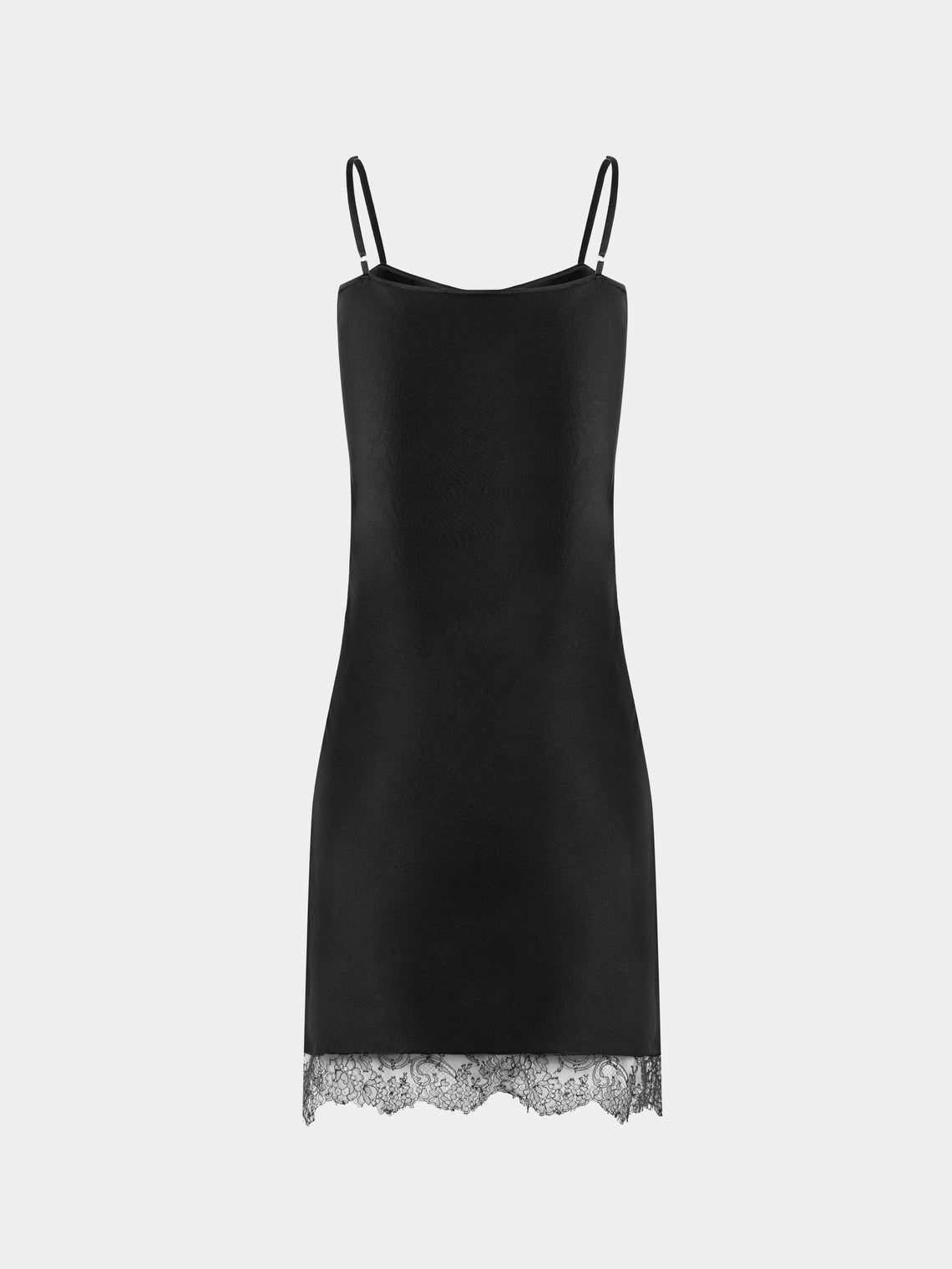 Black Women's Silk and Lace Short Slip Dress by Ryan Roche