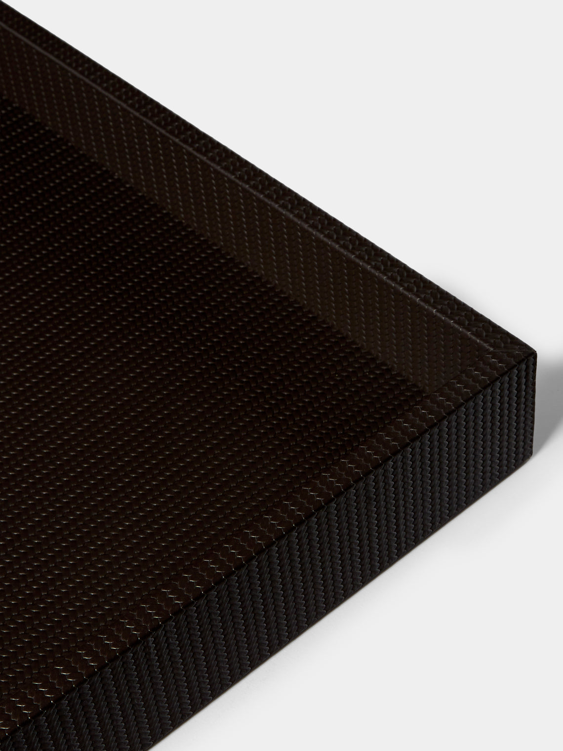 Pinetti - Maxi Leather Square Tray (23.5in/60cm) - Dark Brown - ABASK