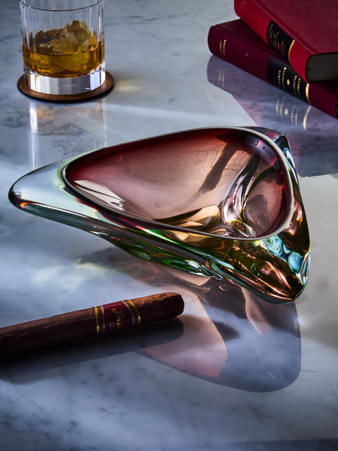 Antique and Vintage - Mid-Century Murano Glass Ashtray - Purple - ABASK