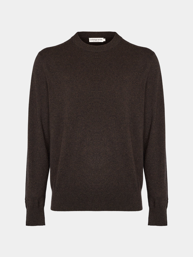 Arch4 - Bene Baby Goat Cashmere Crew-Neck Sweater | Size: M - Brown - ABASK - 