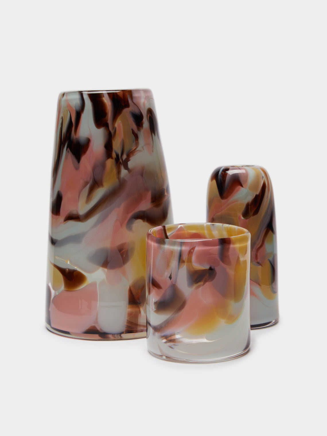 The Glass Studio - Marbled Hand-Blown Glass Tumblers (Set of 2) - Multiple - ABASK