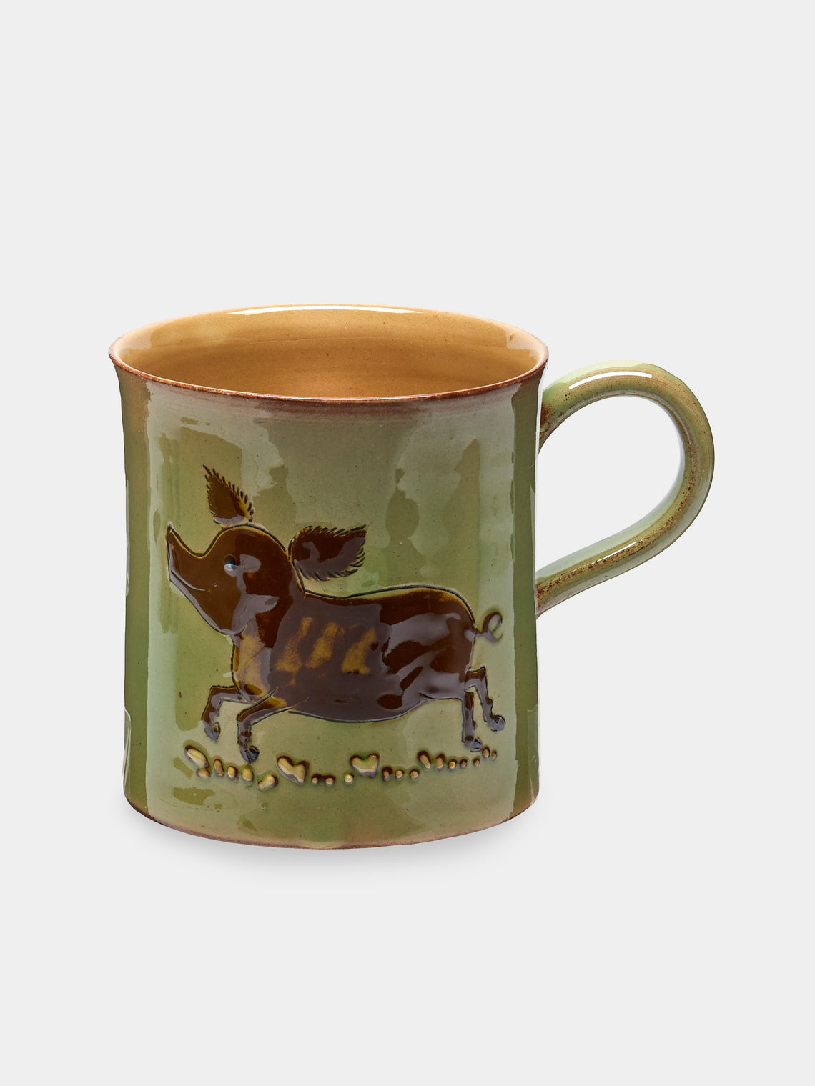 Poterie d’Évires - Animals Hand-Painted Ceramic Mugs (Set of 6) - Light green - ABASK