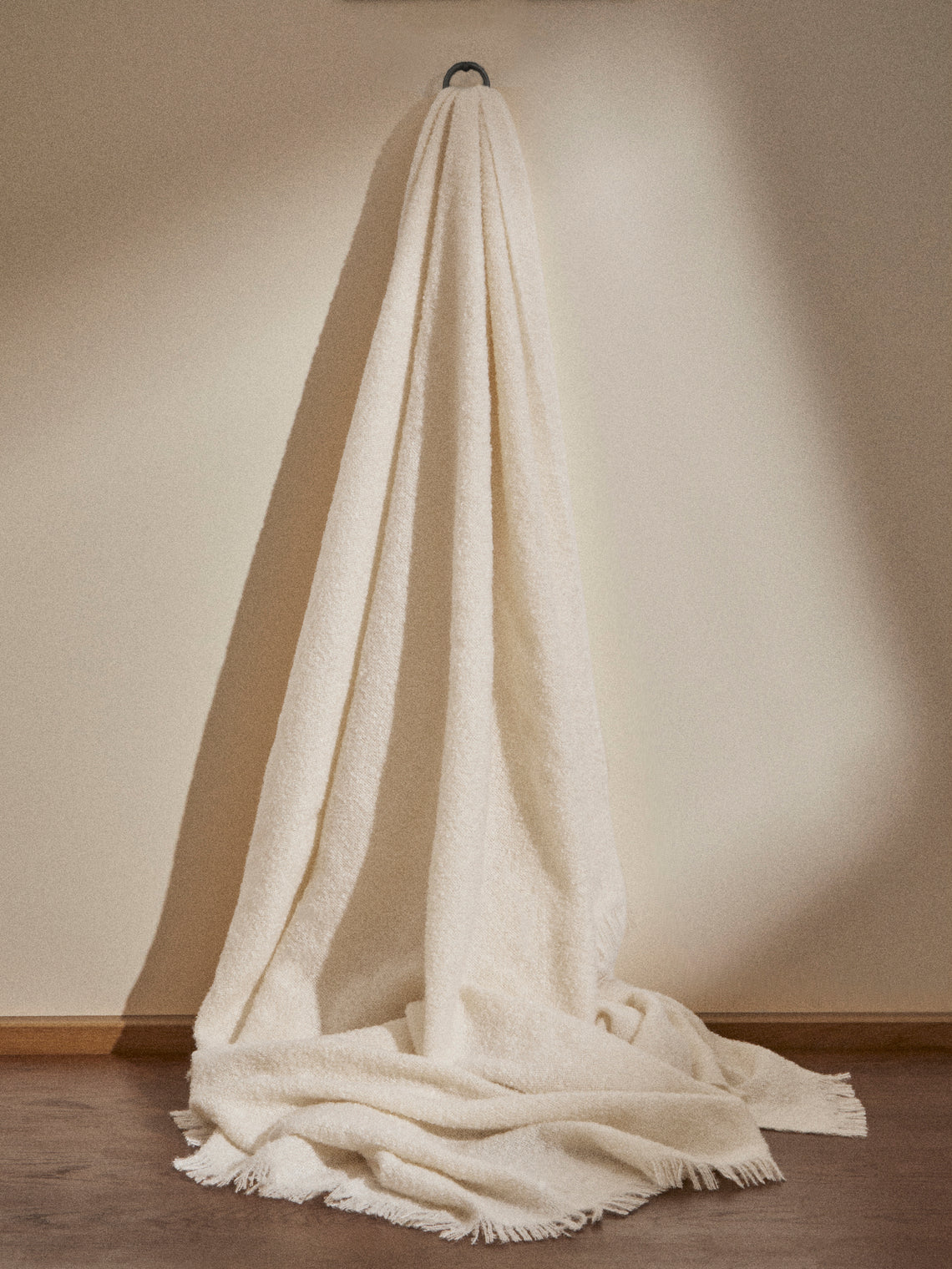 Brun de Vian-Tiran - Cirrus Handwoven Mohair Bed Blanket (108in/2.75m) - White - ABASK