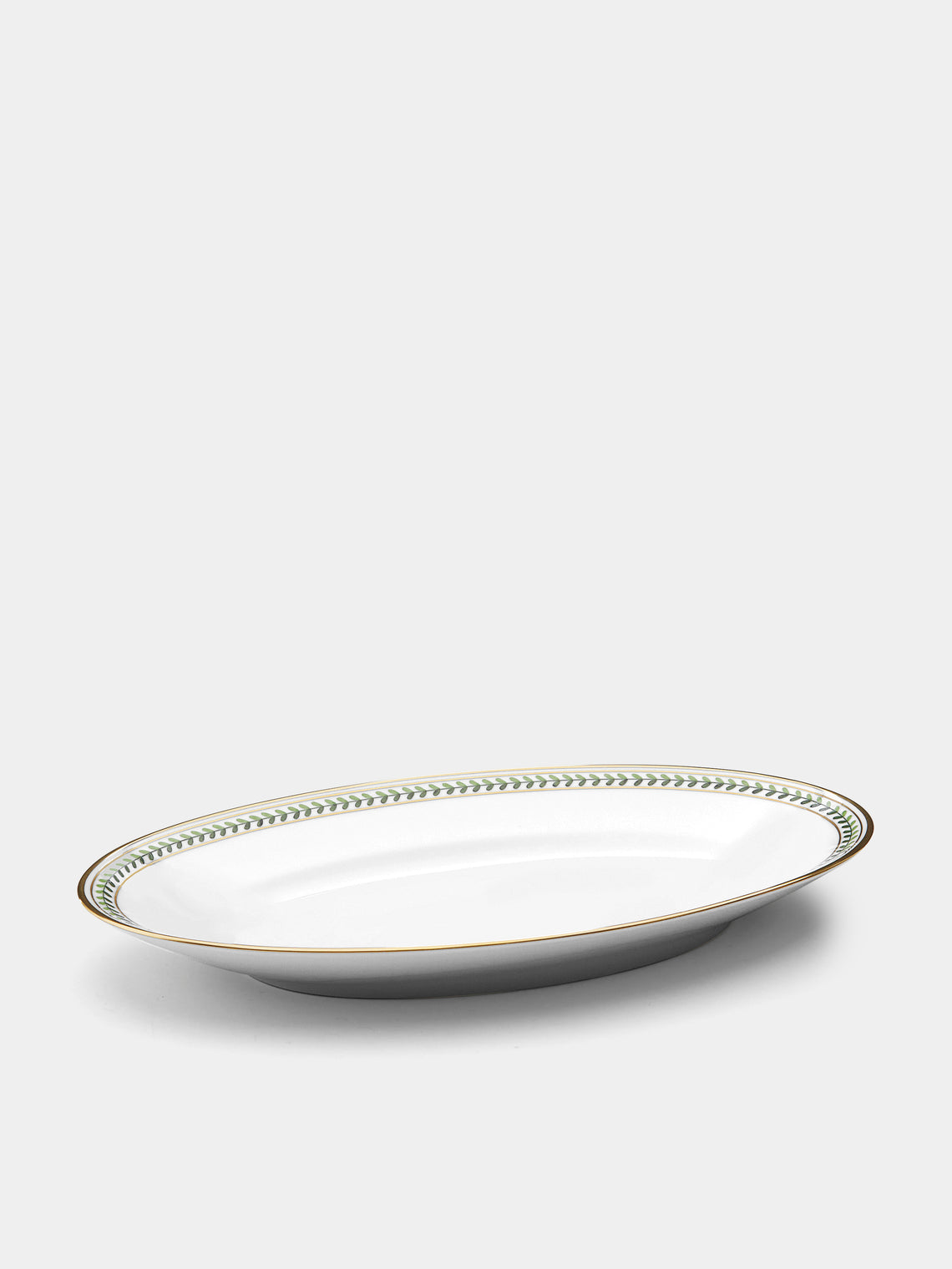 Augarten - Leafed Edge Hand-Painted Porcelain Serving Platter - White - ABASK